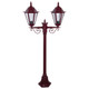 Turin Twin Head Short Post Light - Burgundy Finish / B22 Turin Twin Head Short Post Light - Burgundy Finish / B22